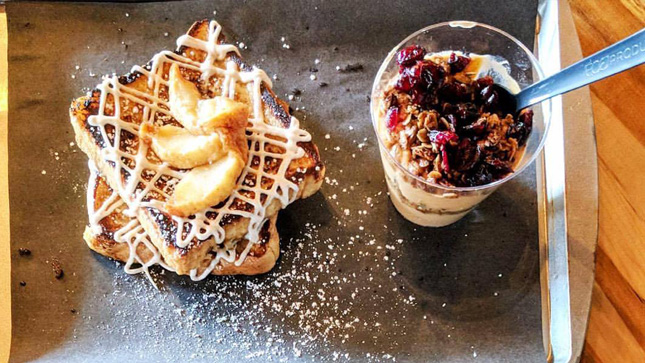 French toast on a platter during restaurant week in saratoga springs