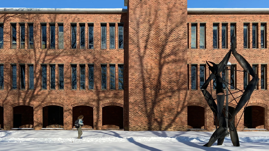 Skidmore College campus covered in snow 