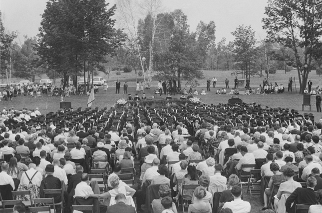 First Commencement on new campus, 1966