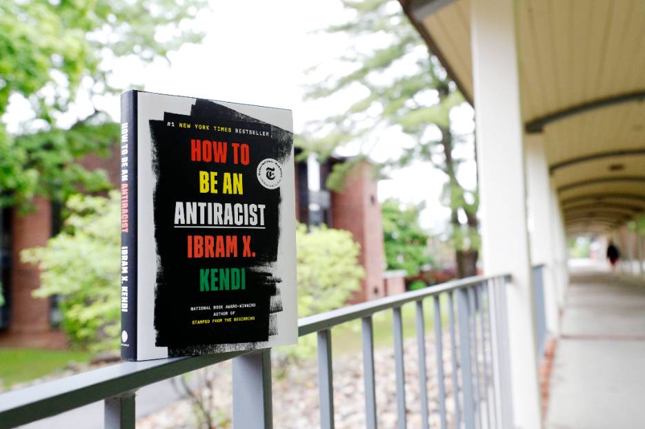 A copy of Ibram X. Kendi’s “How to be an Antiracist” on Skidmore's campus