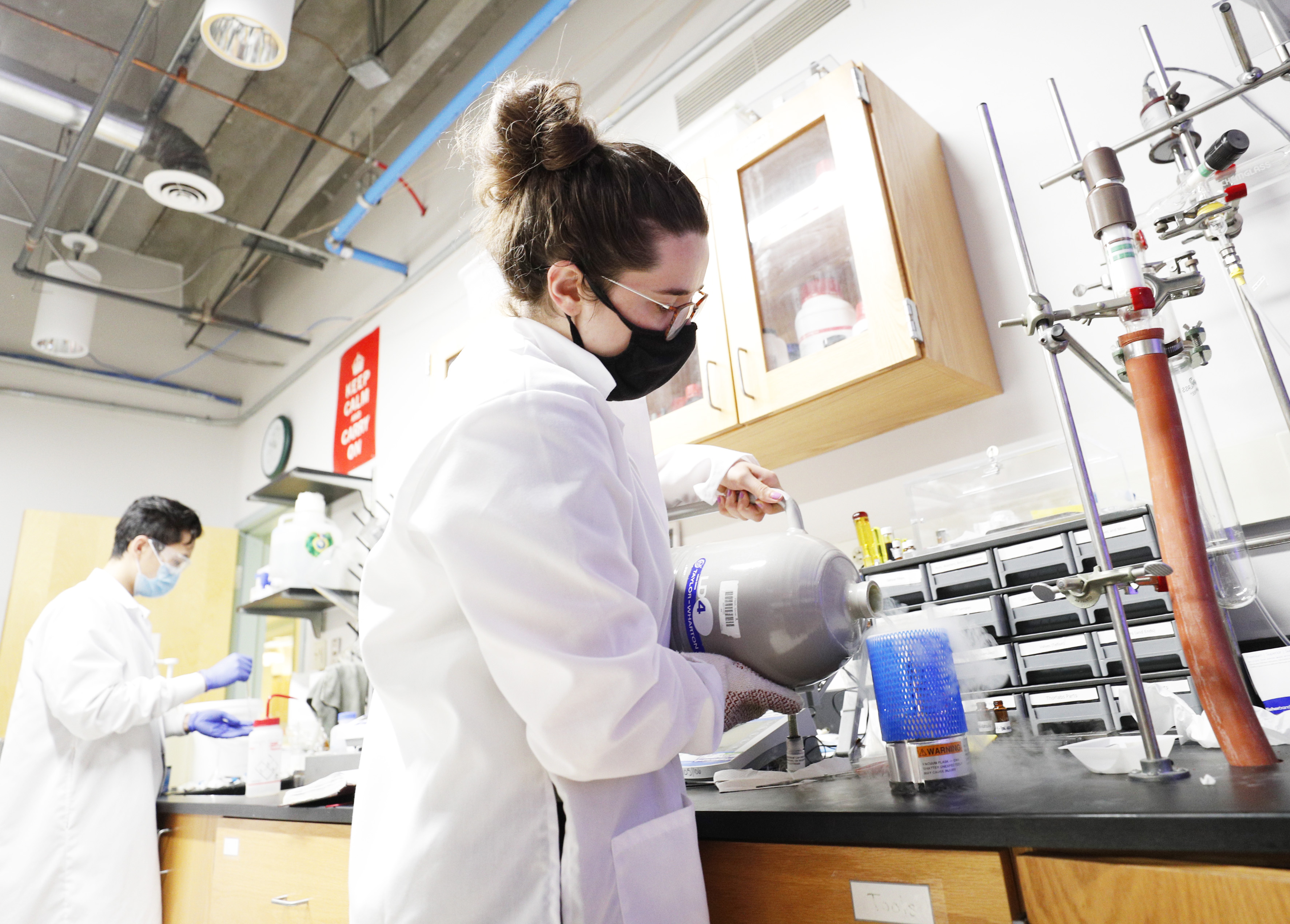 Abby Schlinger '22 in a lab
