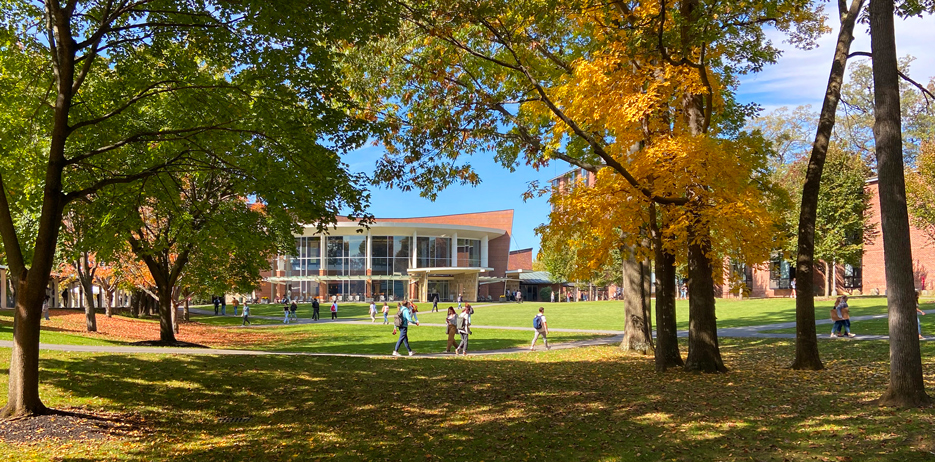 Skidmore College campus in the fall 