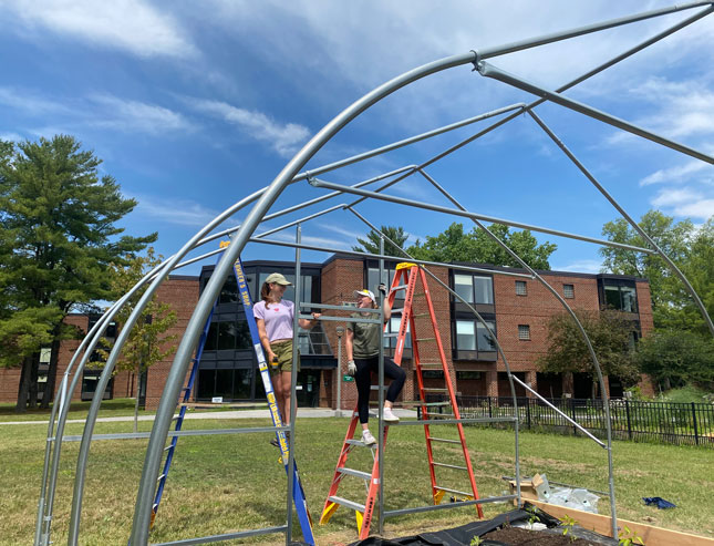 Constructing a hoop house 