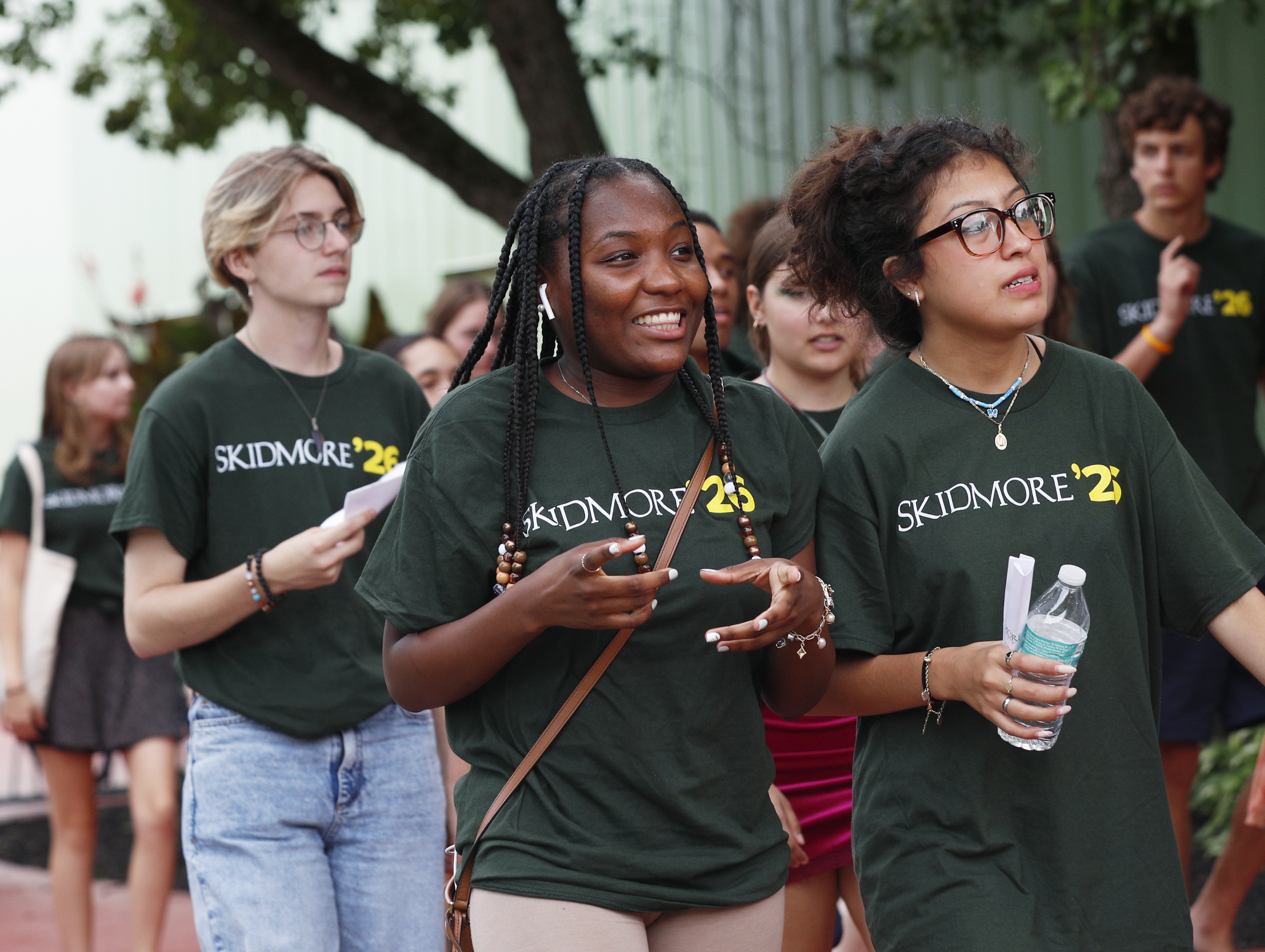 Students outside New Student Convocation