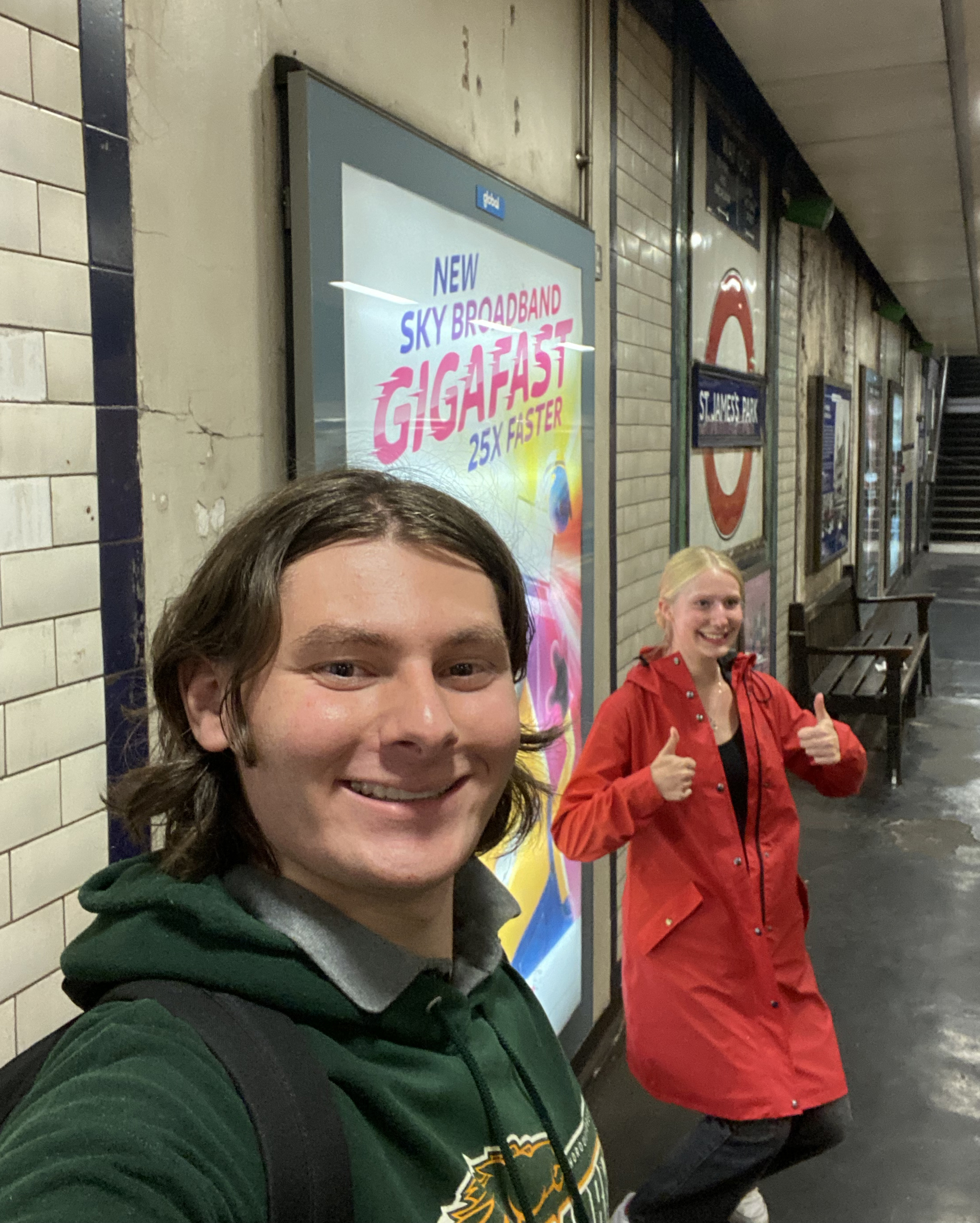 Zach DeGennaro ’26 in the London Underground 