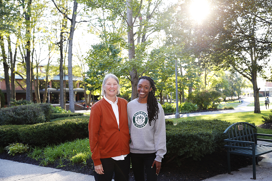 Pat Fehling, associate dean of the faculty and professor of health and human physiological sciences, and Jordyn Wartts ’14