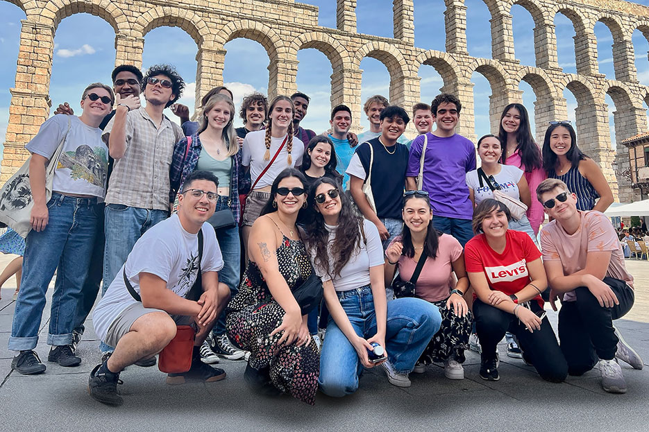 Students enjoy an outing as part of the Tufts-Skidmore Spain program.