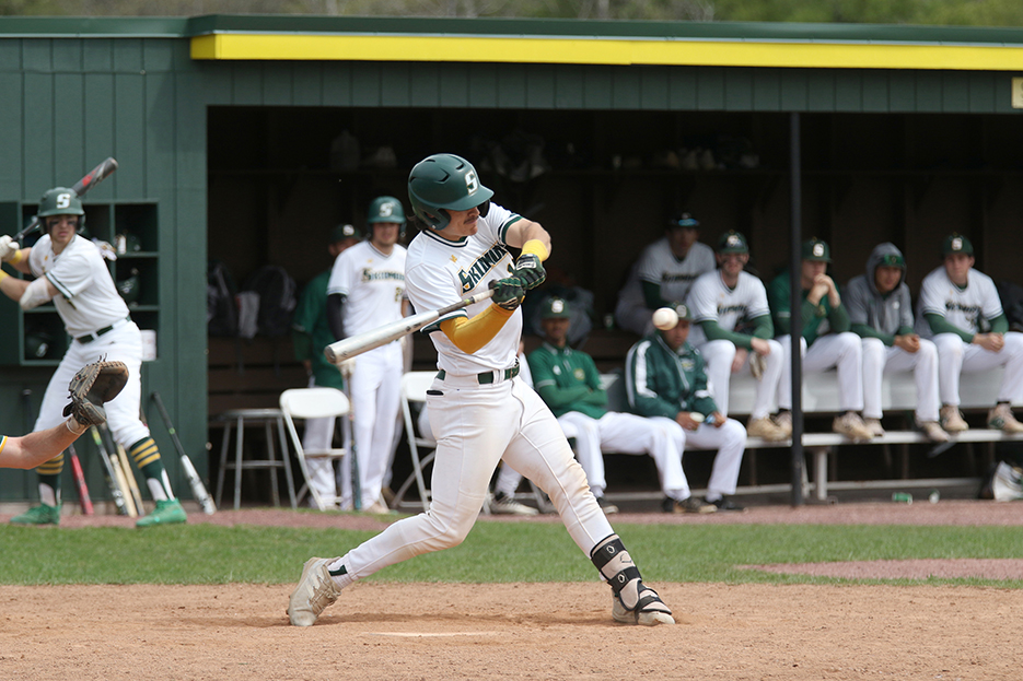 Jackson Hornung at bat for Skidmore 