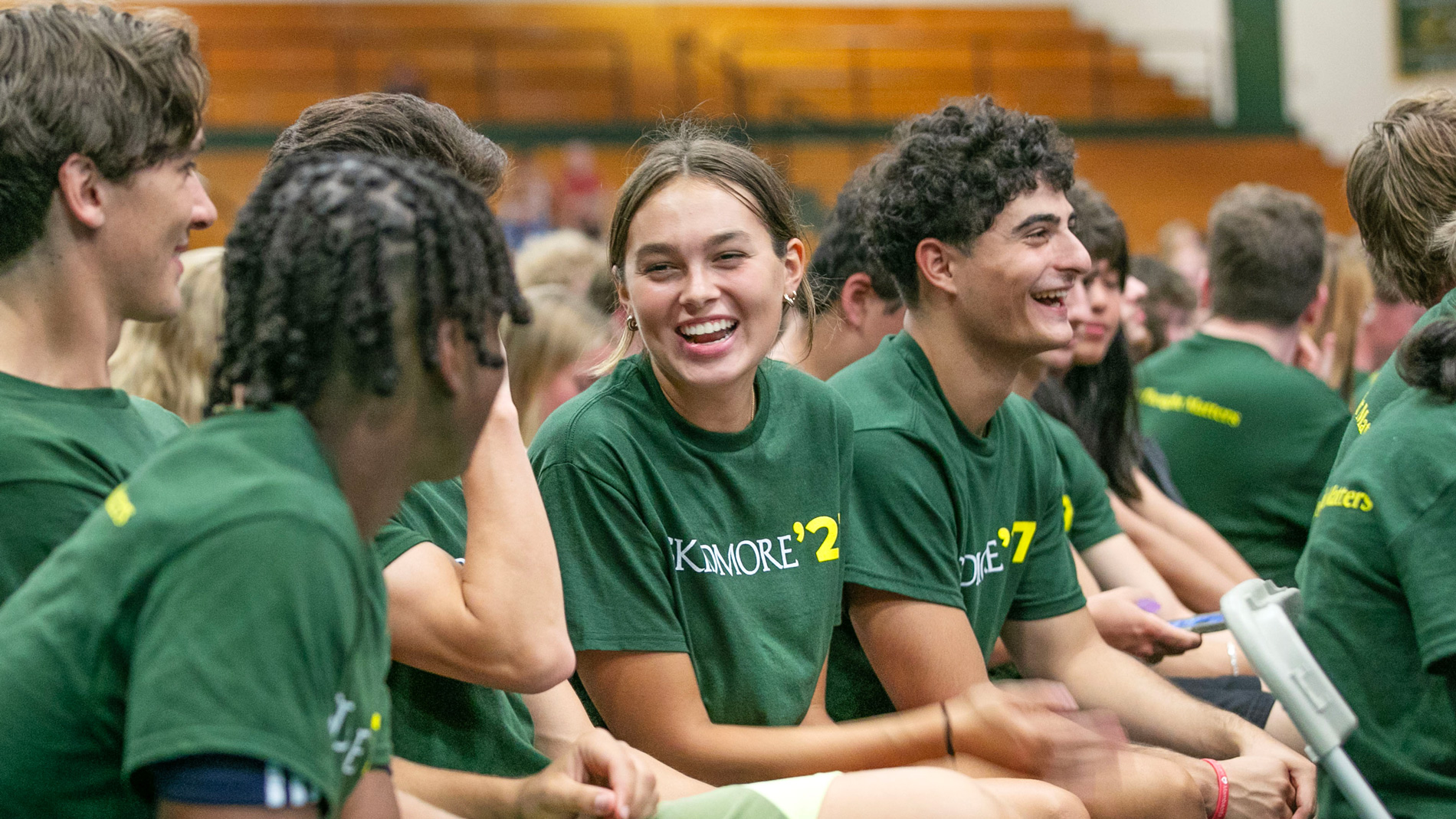 Members of the Class of 2027 attend New Student Convocation at Williamson Sports Center.