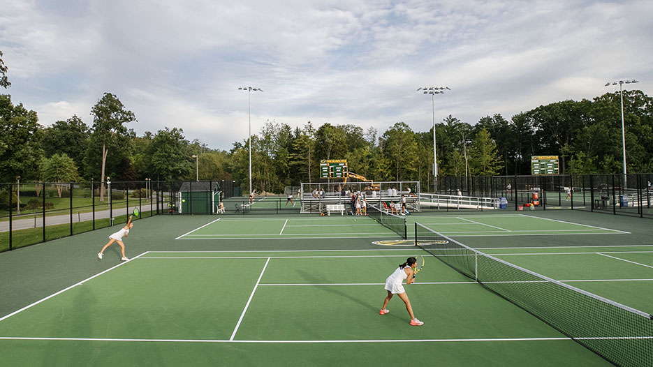 The outdoor tennis courts at McCaffery-Wagman Tennis and Wellness Center.
