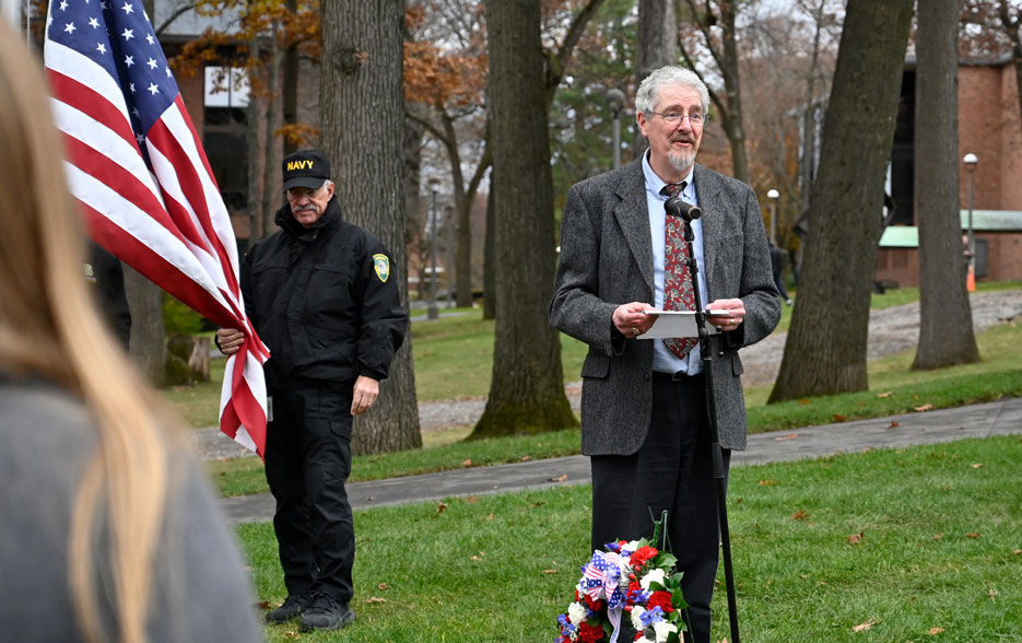 Veterans Day ceremony at Skidmore College