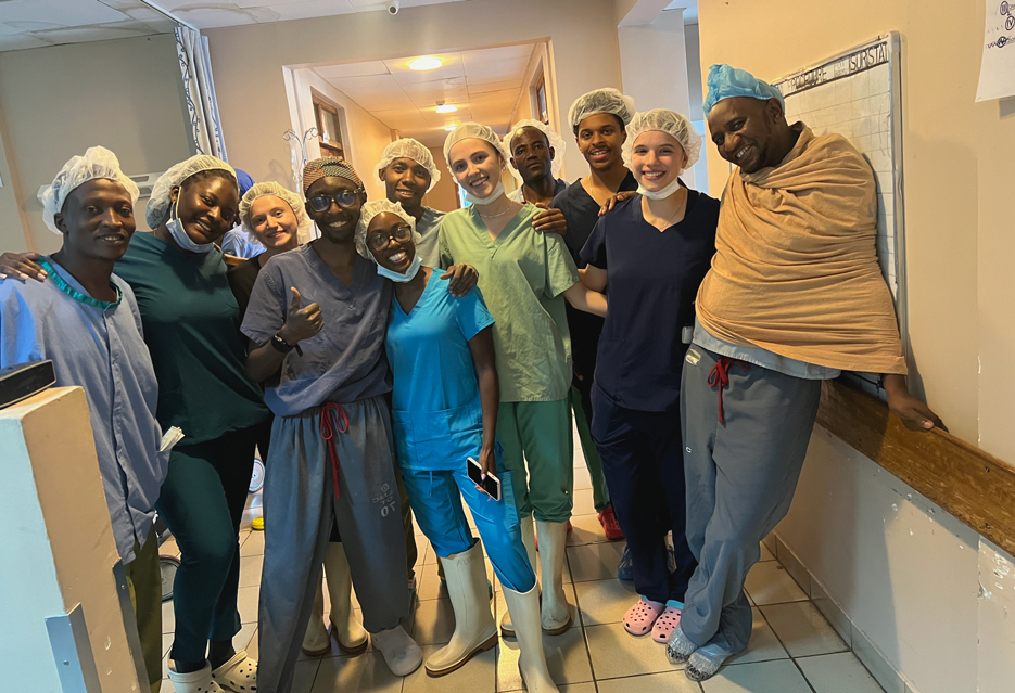 Honor Kula '26 interns at a Tanzanian medical center