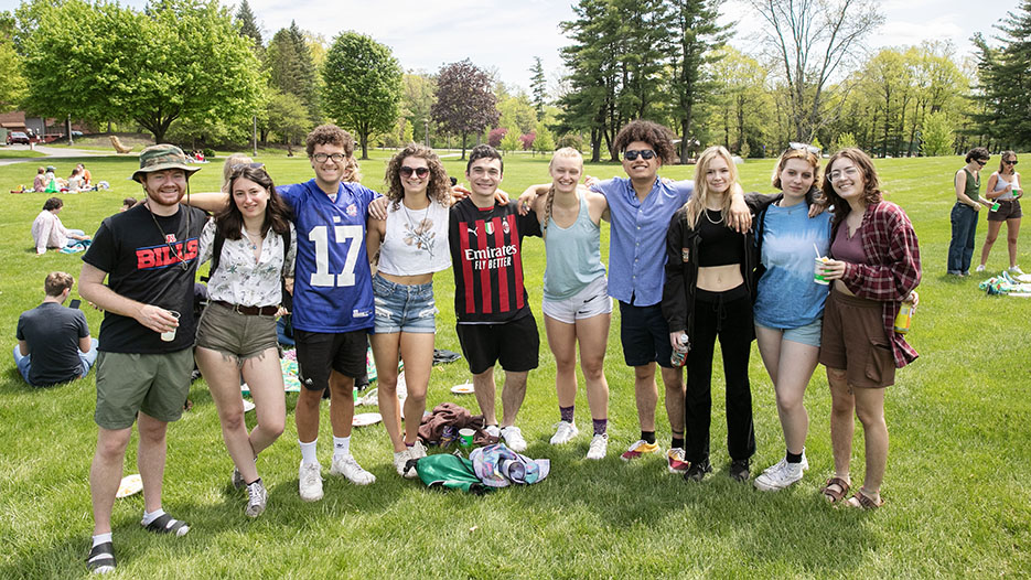 Members of the Class of 2024 come together as a community for Fun Day, one of many activities during Senior Week ahead of Commencement on Saturday, May 18.