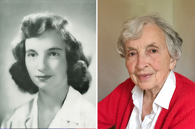 Sibyl V. Kirby ’47 in her Skidmore yearbook (left) and later in life.