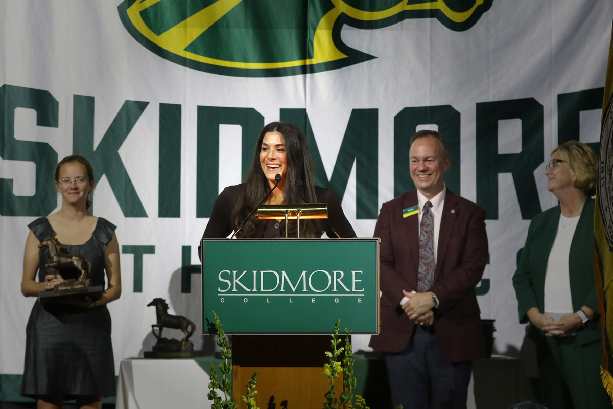 Rachel Talanian '17, a member of the women's lacrosse team, was among those recognized at the ceremony.