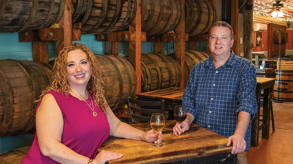 Annie and Andrew Brill '03 at The Saratoga Winery 