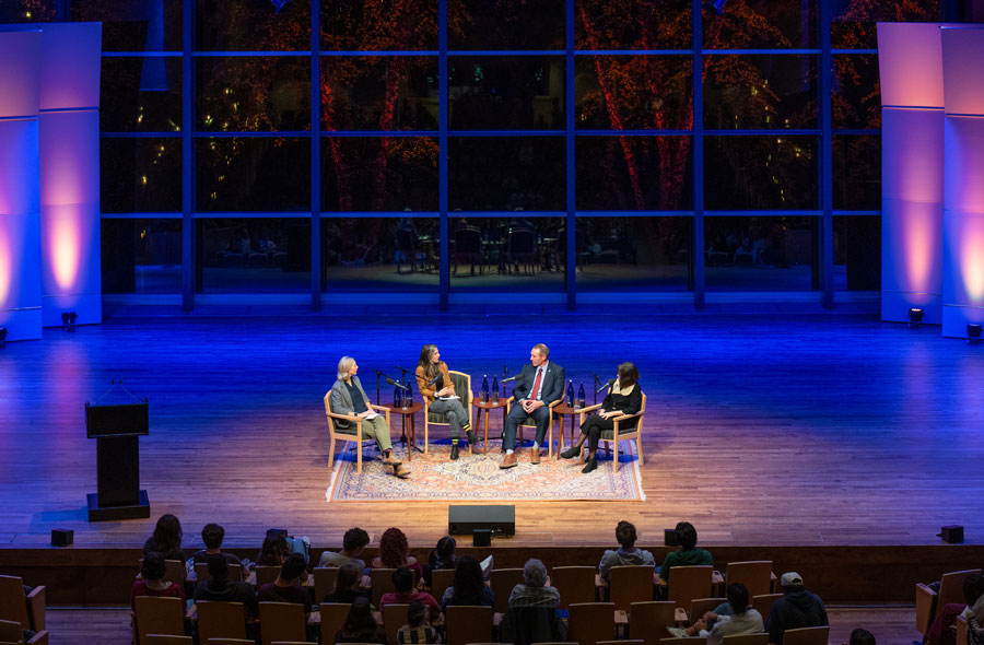 A view of the Zankel Music Center stage from above