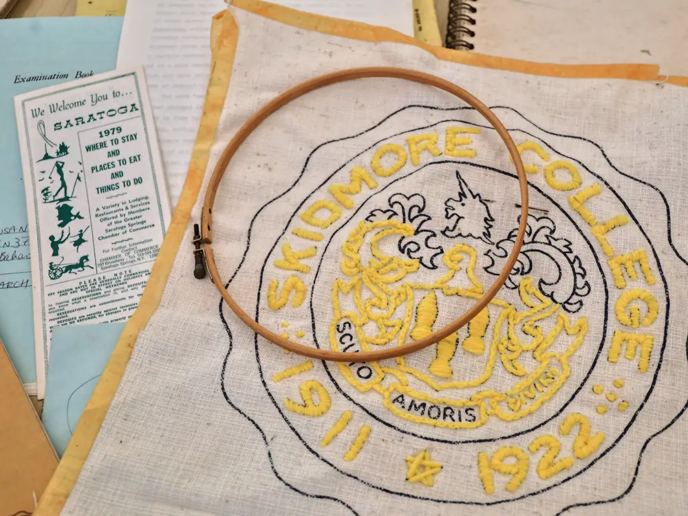 Some of Susan Magrino's memorabilia from her time at Skidmore. 