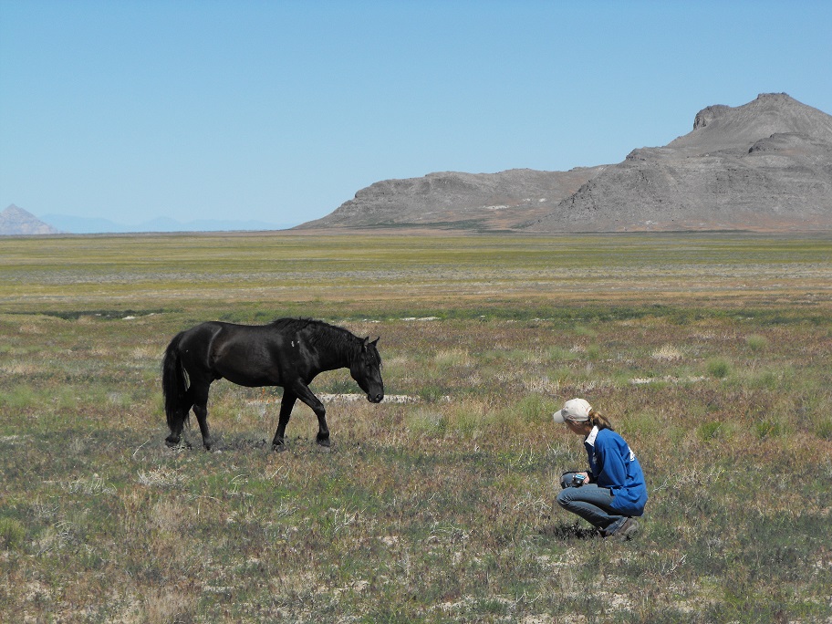 student with horse