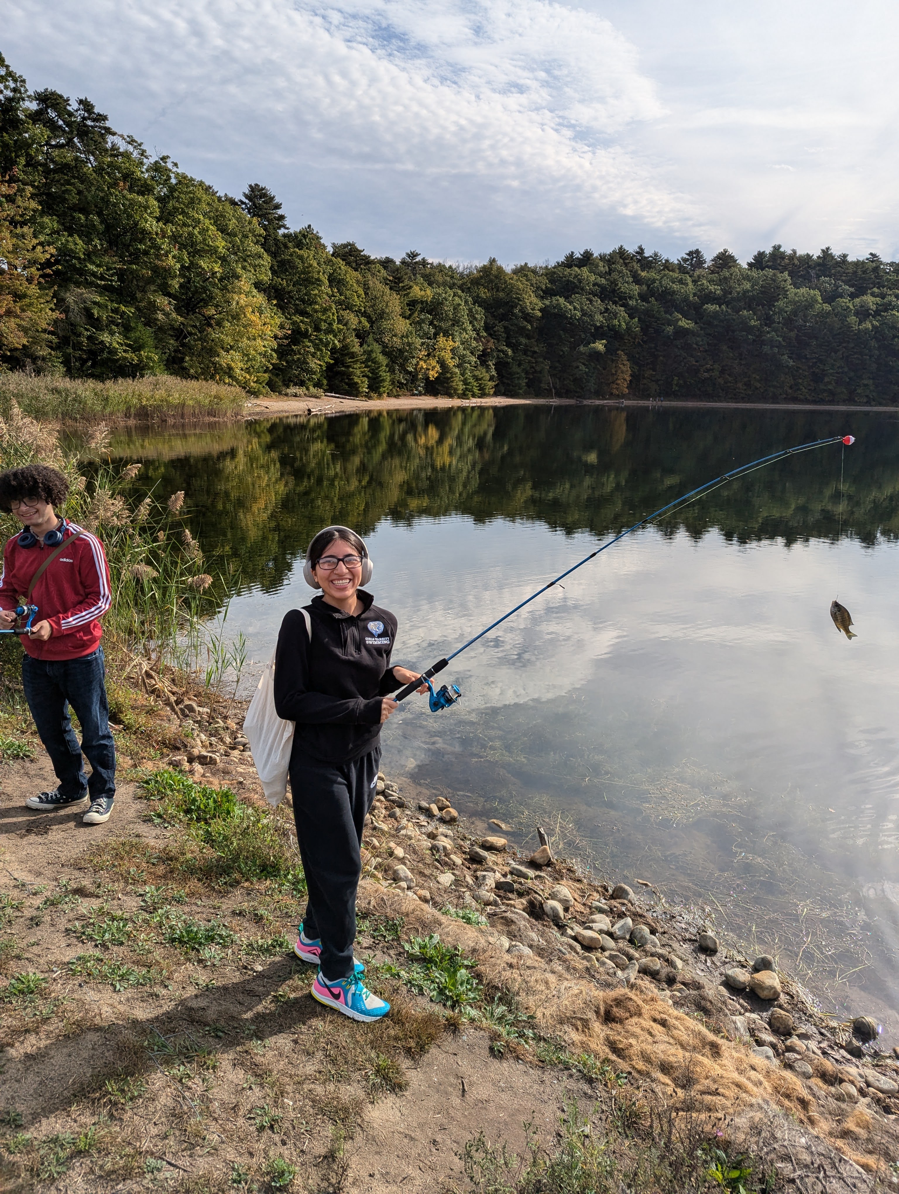 Student Catching a fish
