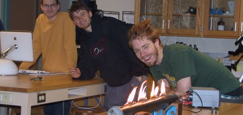 Physics students in the lab