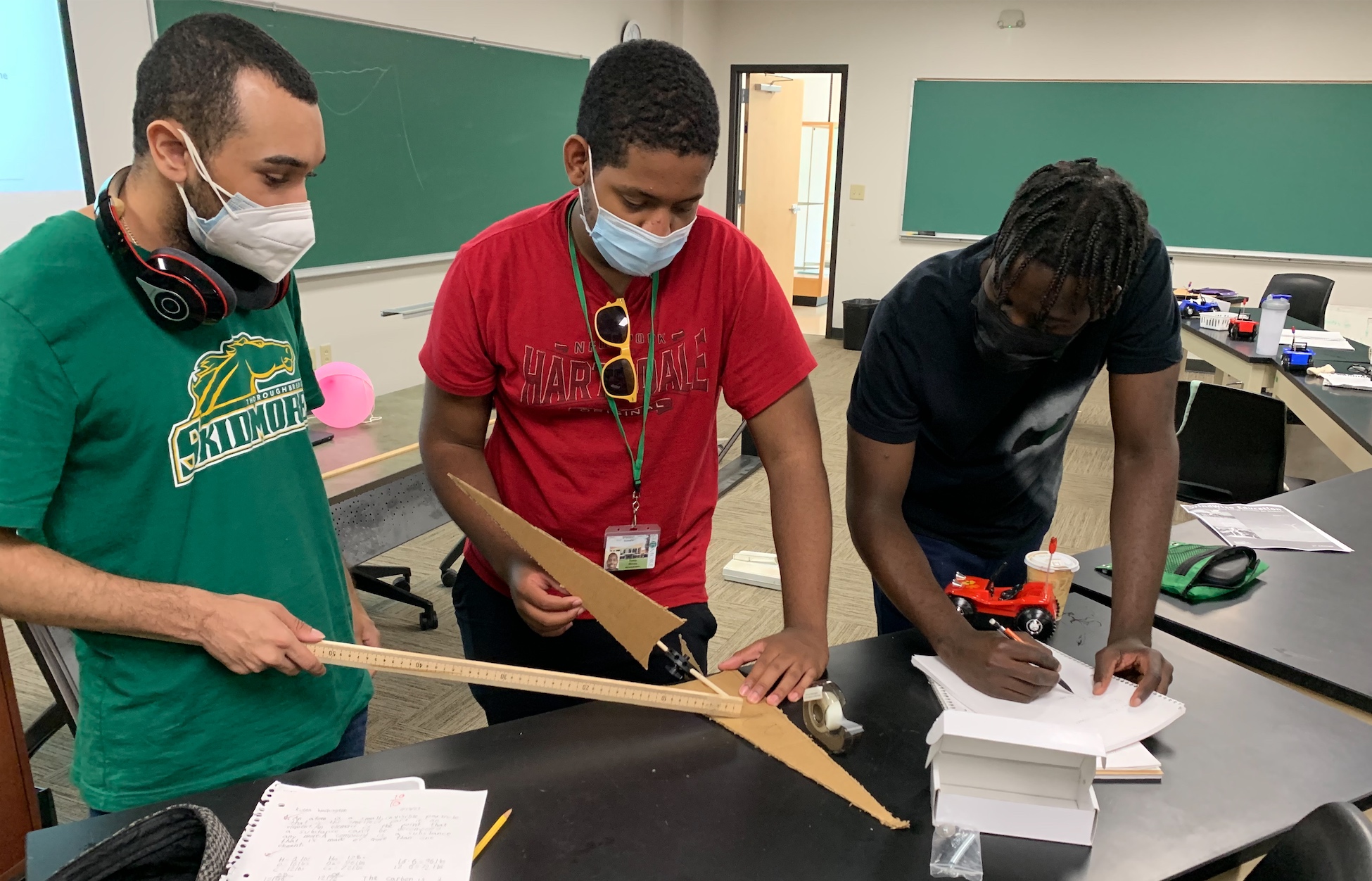 Physics students in the lab