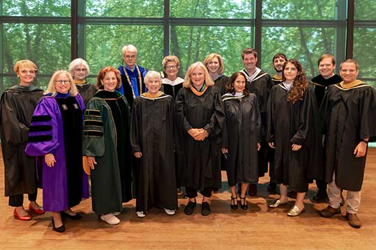 2019 Reunion Award Recipients in regalia on stage