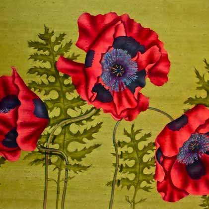 Poppies with Black