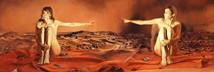 Anna Kaye, Chryse Planitia, 2004, oil on canvas, 36 x 108 inches