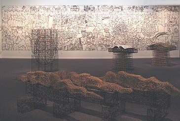 Installation Image - Schick Art Gallery, 2006, sticks, string, plastic