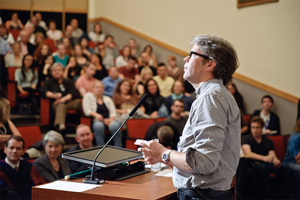 Jonathan Franzen Lecturing to Crowd