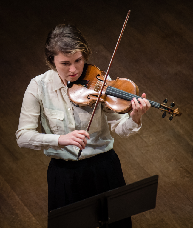 Student playing the violin