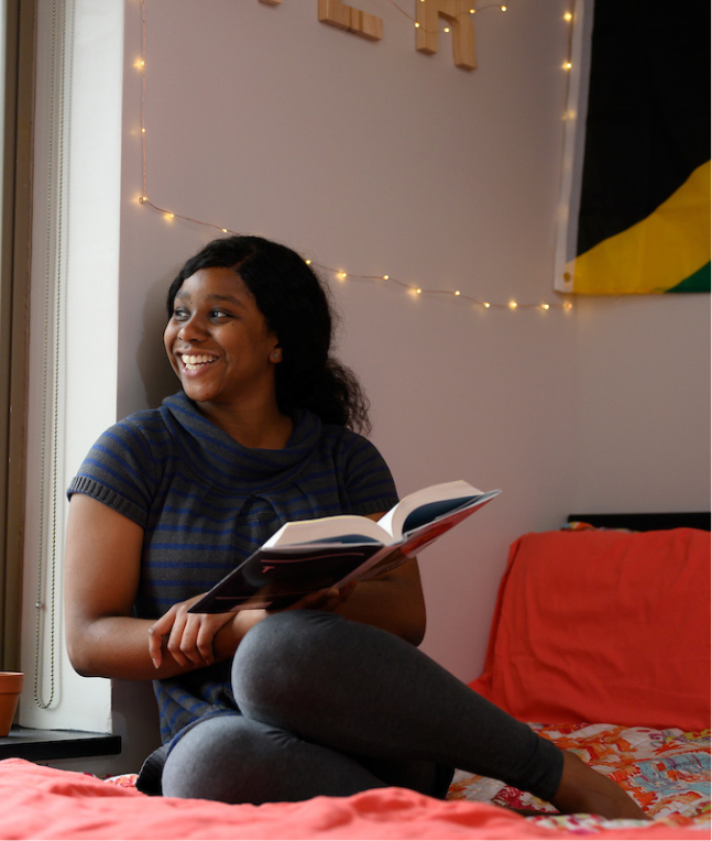 Student Studying in a Dorm