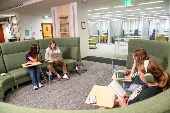 Students studying in a circle