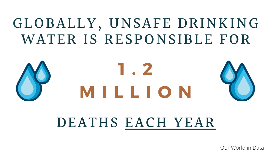globally, unsafe drinking water is responsible for 1.5 million deaths worldwide each year
