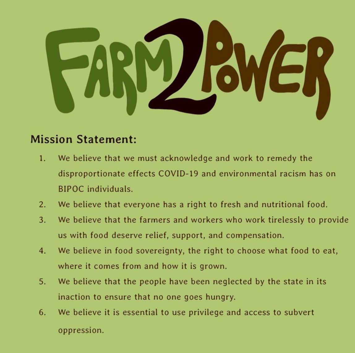 Farm2Power name and mission statement
