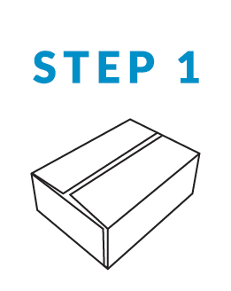 step 1: grab your box. step 2: top box lids open. Step 3: bottom box lids open. Step 4: flatten!