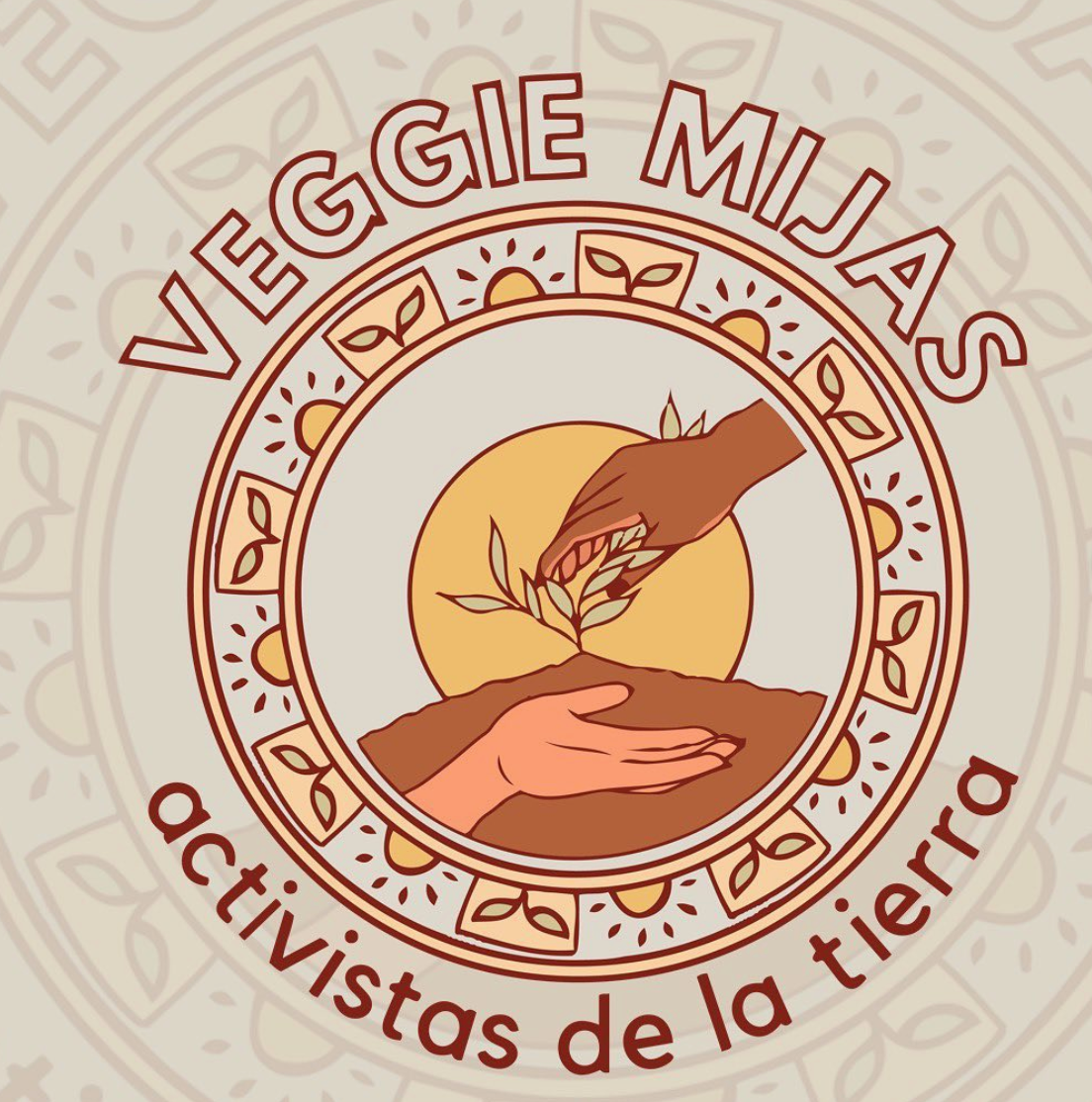 Veggie Mijas logo with hands holding a seedling