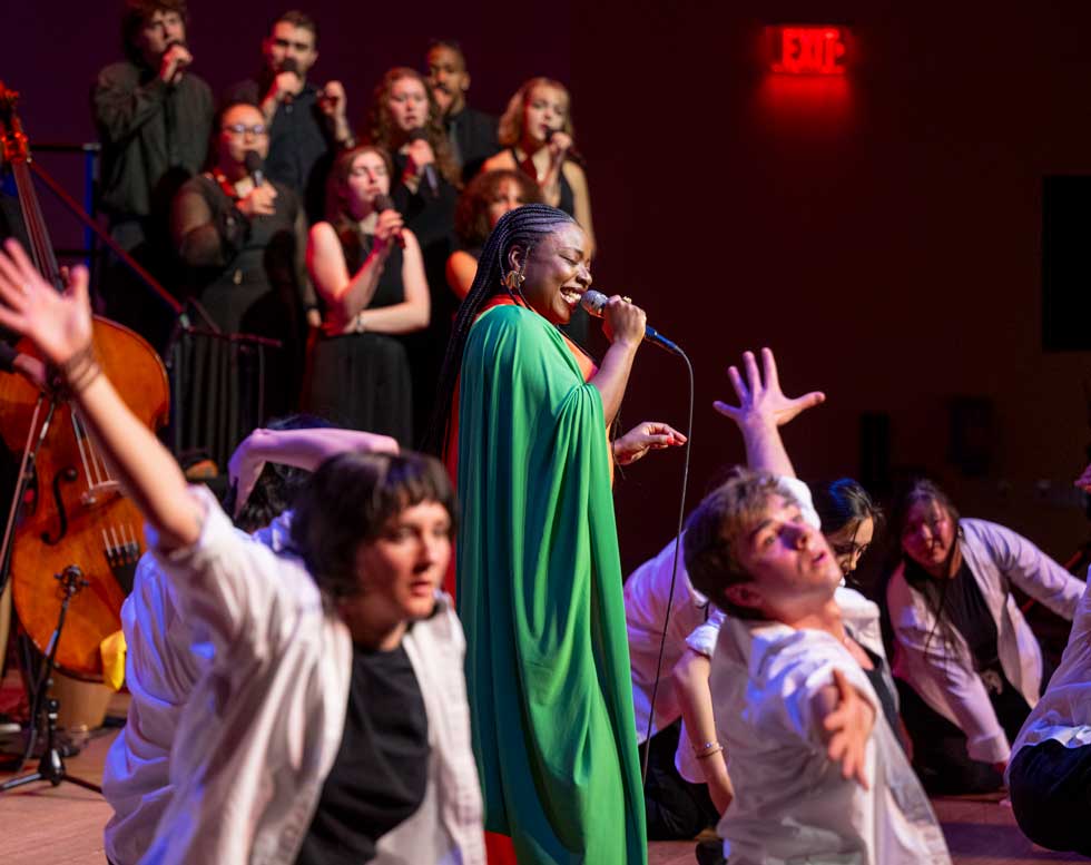 Melanie Charles and Skidmore singers and dancers premiere Trill 101 on March 1, 2025 at the Arthur Zankel Music Center.