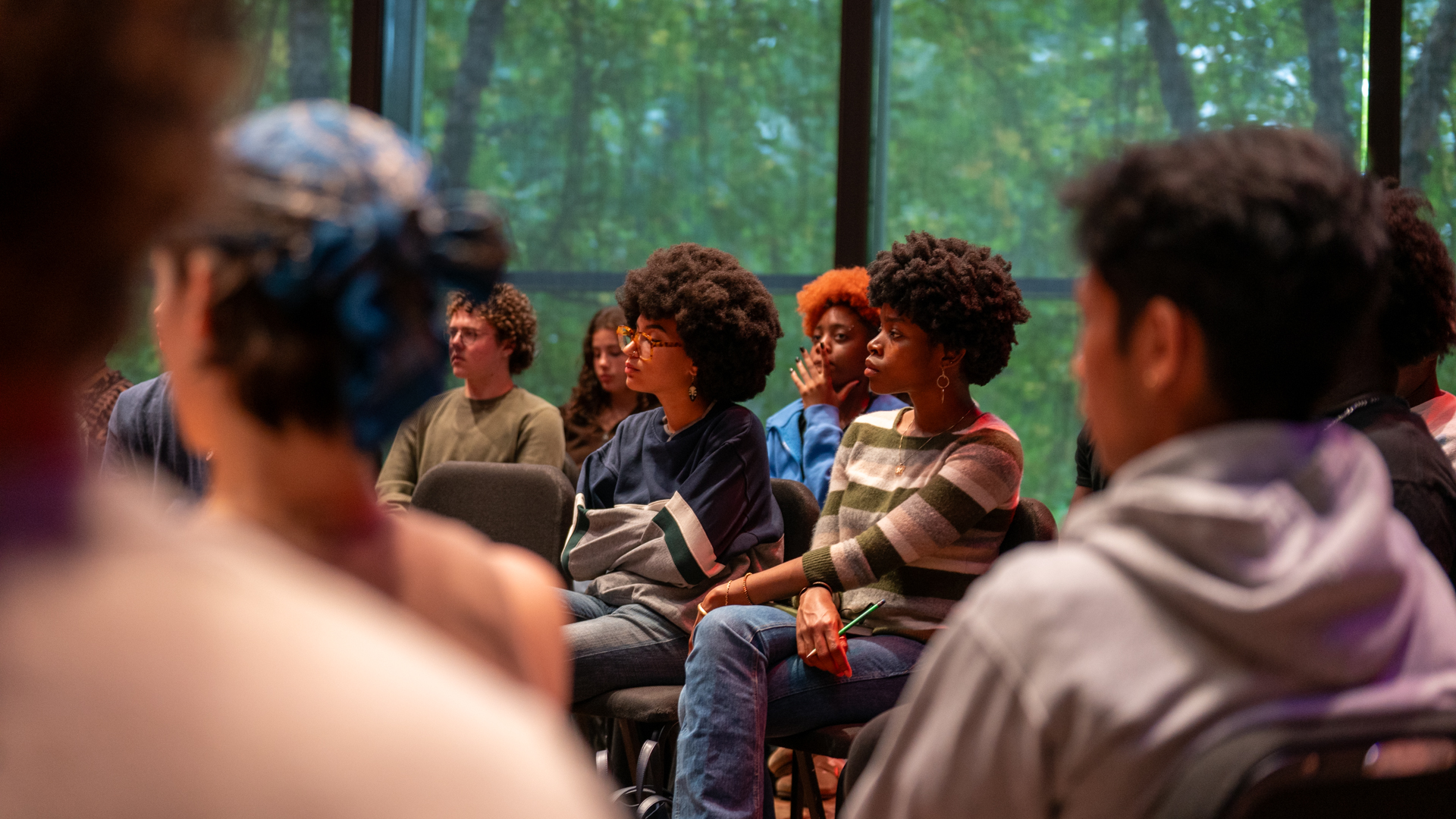 Skidmore students listening to Melanie Charles
