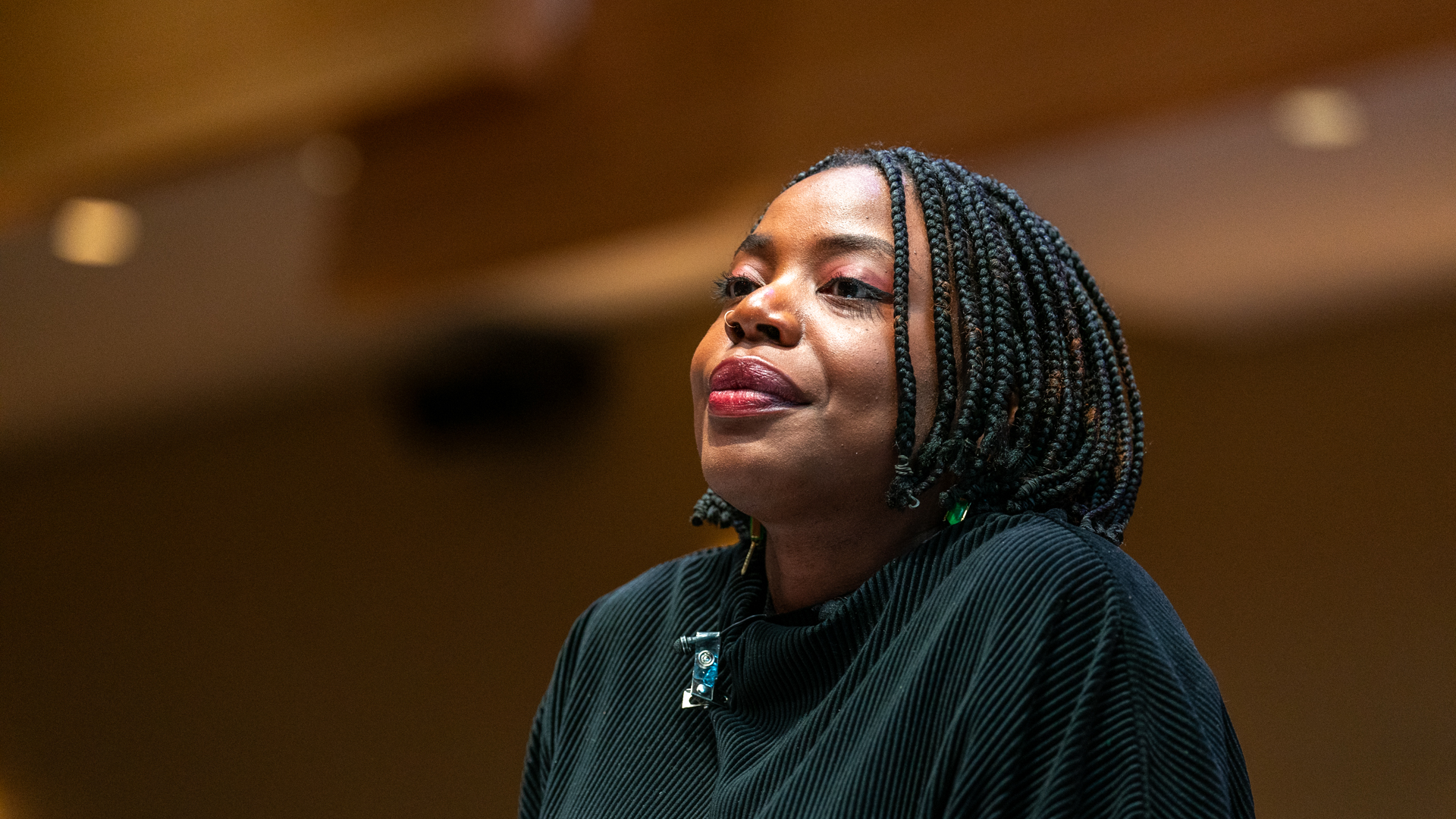Melanie Charles listens at Zankel Music Center